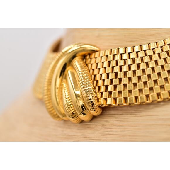 Vintage Chunky Choker Collar Necklace Heavy Thick Chain Gold Tone 1980s Bin6A - Picture 9 of 12